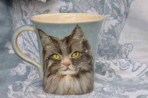 Mug with Cat portrait in Stoneware - Lillie Ceramics