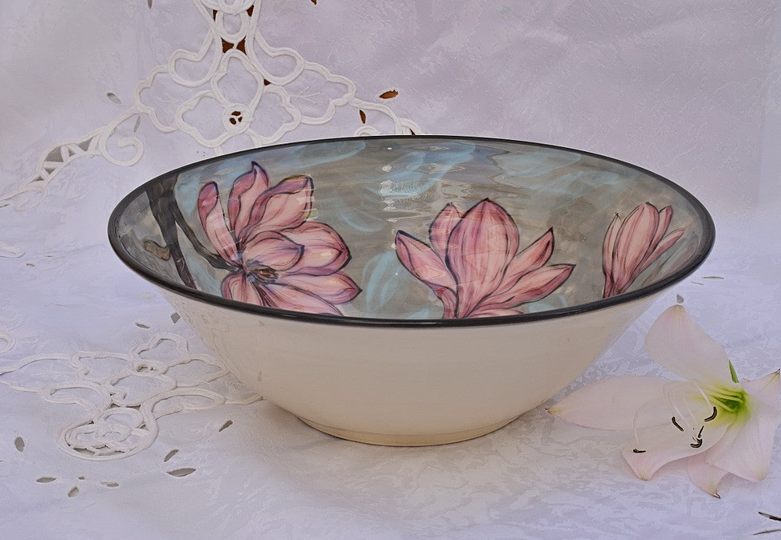 Wheel Thrown Decorative Ceramic Serving Bowl in Stoneware - Lillie Ceramics