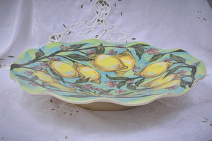 Handcrafted Ceramic Large Centerpiece on Foot in Stoneware - Lillie Ceramics