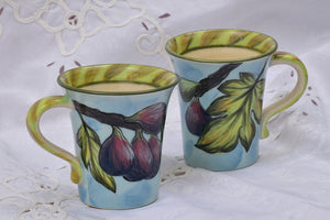 Hand Thrown & Hand Decorated Ceramic Mug in Stoneware, 300 ml - Lillie Ceramics