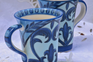 Hand Thrown & Handpainted Ceramic Mug in Stoneware, 375 ml - Lillie Ceramics