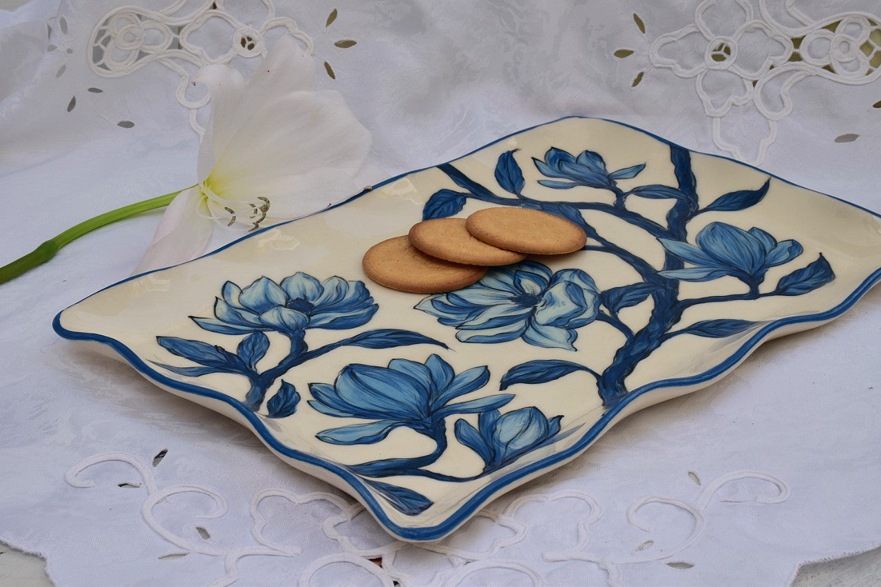 Handcrafted Ceramic Rectangular Serving Platter in Stoneware XL - Lillie Ceramics
