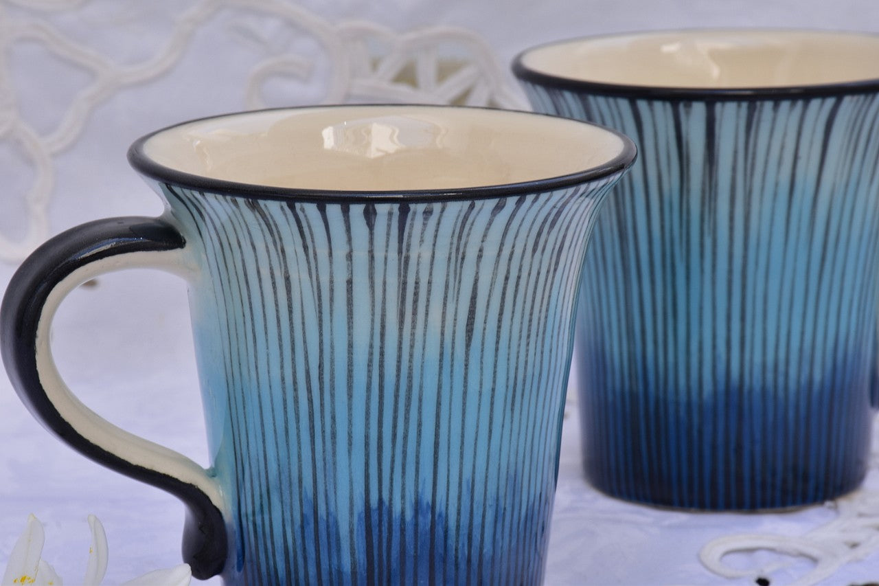 Hand Thrown & Hand Decorated Ceramic Mug in Stoneware, 300 ml - Lillie Ceramics